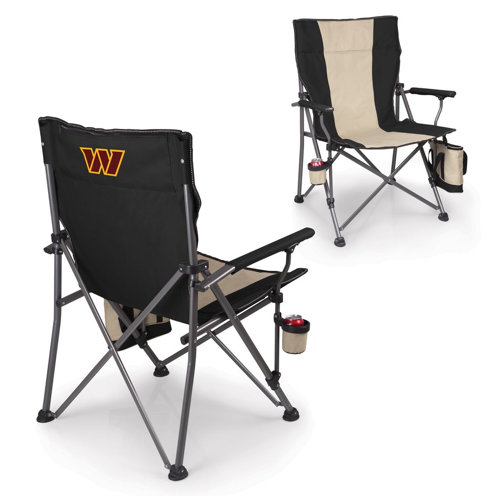 Picnic TIME NFL Washington Commanders Big Bear XXL Camp Chair with Cooler, Heavy Duty Beach Chair, 500 lb Capacity Camping Chair with Carry Bag, (Black)