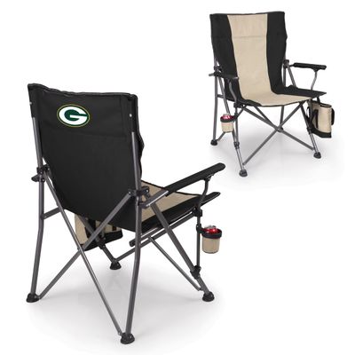 Picnic TIME NFL Green Bay Packers Big Bear XXL Camp Chair with Cooler, Heavy Duty Beach Chair, 500 lb Capacity Camping Chair with Carry Bag, (Black)