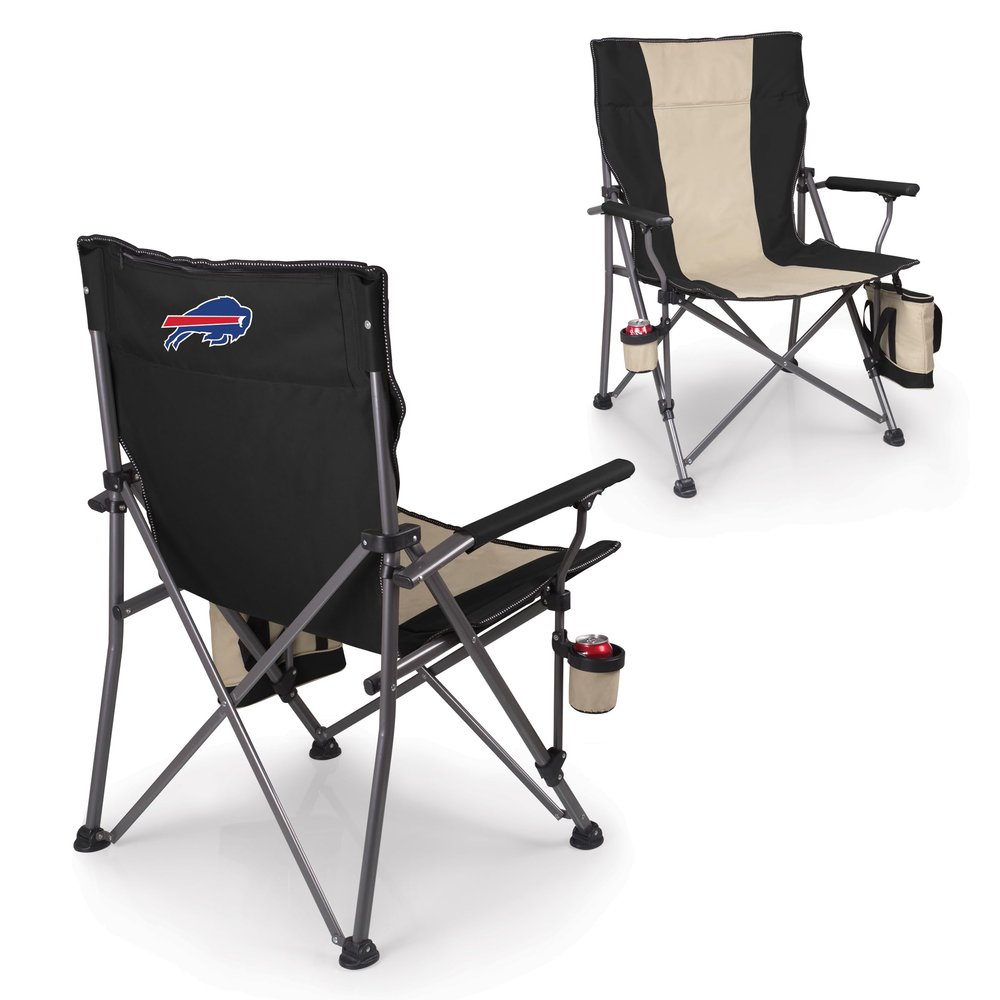 Picnic TIME NFL Buffalo Bills Big Bear XXL Camp Chair with Cooler, Heavy Duty Beach Chair, 500 lb Capacity Camping Chair with Carry Bag, (Black)