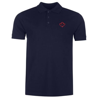 Polo Shirts for Men Canadian Maple Leaf Embroidered Short Sleeve Mens Polo Shirts (Navy,XL,X-Large)