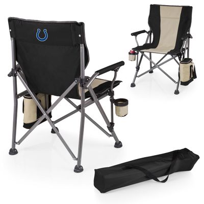Picnic TIME NFL Indianapolis Colts Outlander Folding Camping Chair with Cooler, Heavy Duty Beach Chair, (Black)