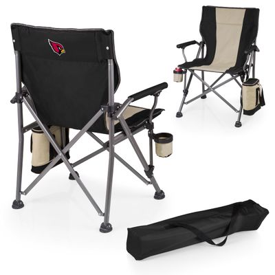 Picnic TIME NFL Arizona Cardinals Outlander Folding Camping Chair with Cooler, Heavy Duty Beach Chair, (Black)