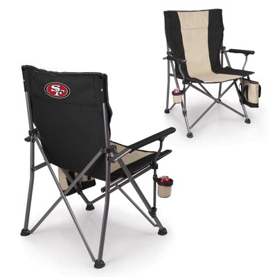 Picnic TIME NFL San Francisco 49ers Big Bear XXL Camp Chair with Cooler, Heavy Duty Beach Chair, 500 lb Capacity Camping Chair with Carry Bag, (Black)