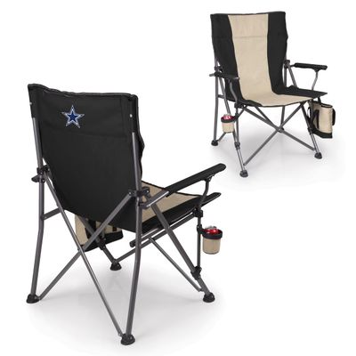 Picnic TIME NFL Dallas Cowboys Big Bear XXL Camp Chair with Cooler, Heavy Duty Beach Chair, 500 lb Capacity Camping Chair with Carry Bag, (Black)