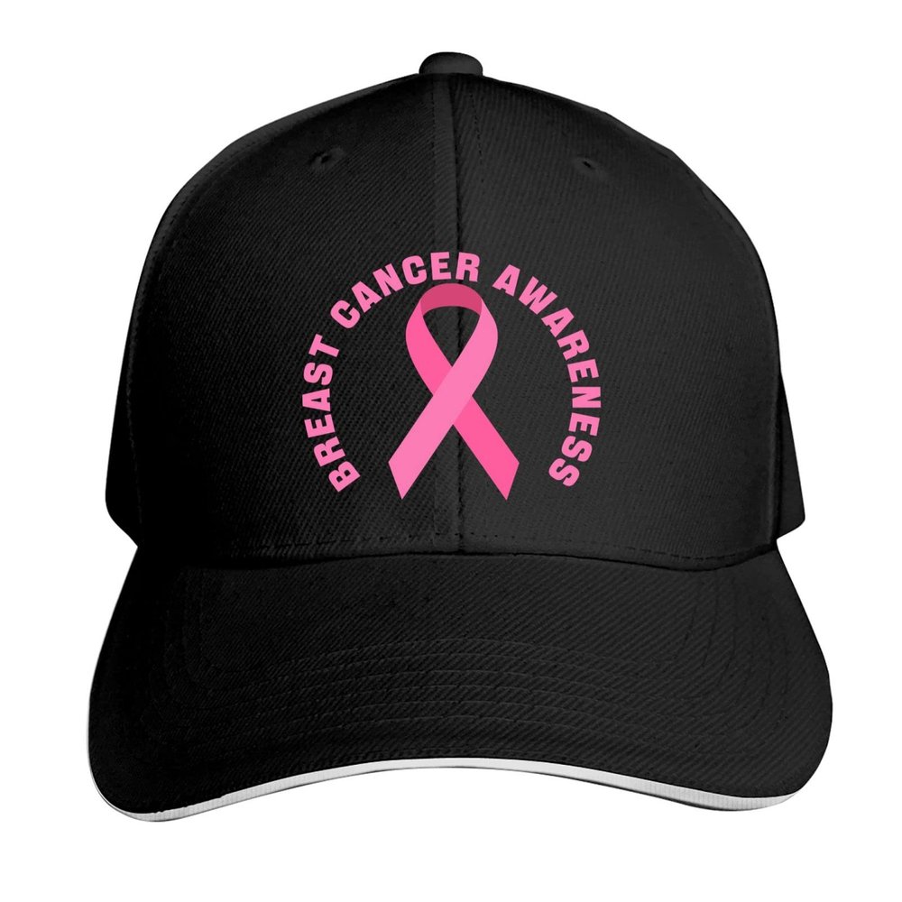 Breast Cancer Awareness Pink Ribbon Baseball Cap for Men & Women Fashion Dad Hats Unisex Adult Trucker Hat Curved Brim Baseball Hat Adjustable