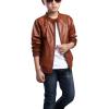 Toddler Kids Little Boys Long Sleeve Faux Leather Zipper Jacket Spring Autumn Lightweight Bright (Brown, 8-9 Years) view 3