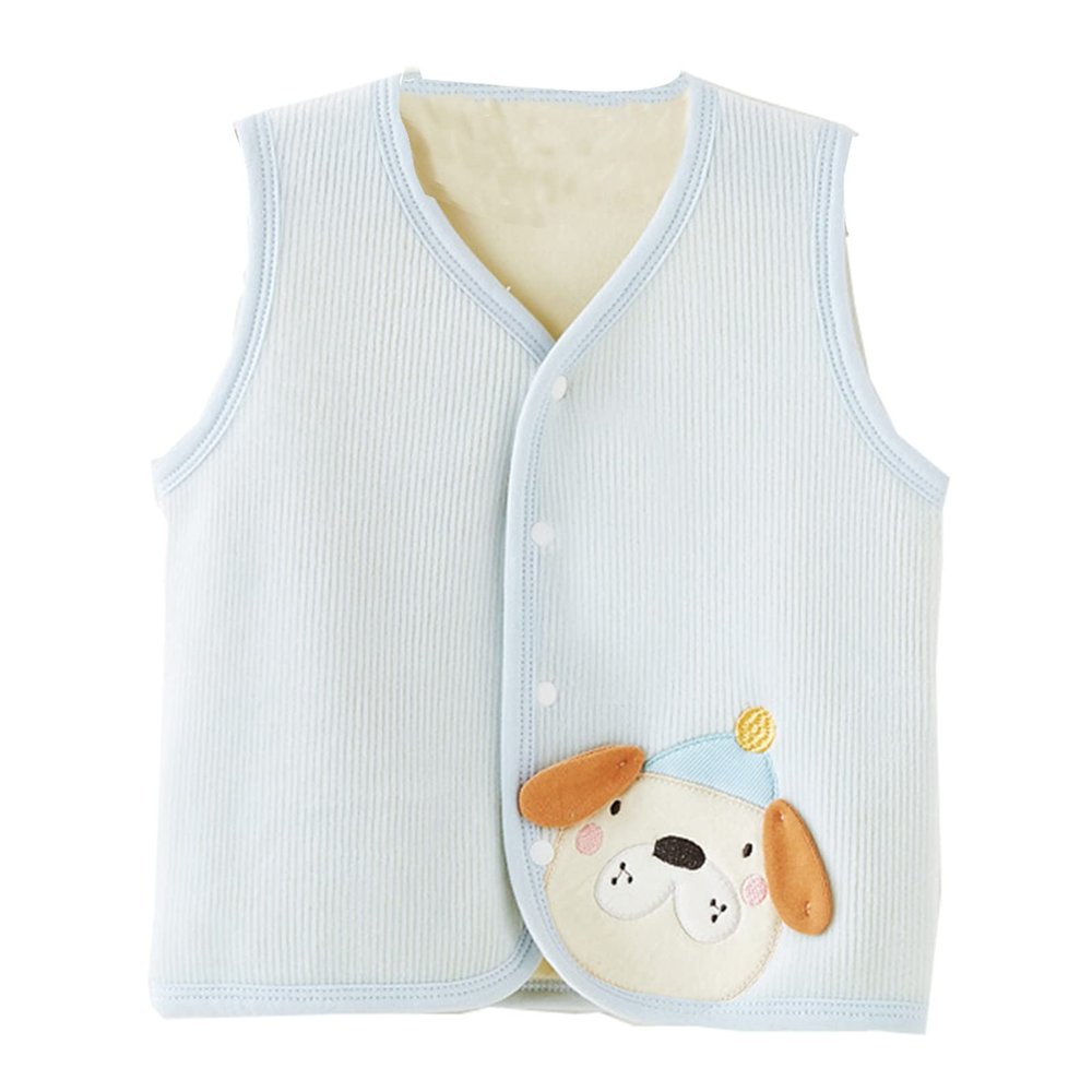 Toddler Baby Boys Girls Winter Sleeveless Cartoon Coat Outwear Warm Coat Vest Jacket Kids Fall (Blue, 0-3 Months)
