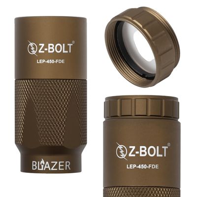 Z-BOLT Blazer LEP (FDE) Flashlight Head & Beam Shaping Diffuser - 1100 Meter Beam Range - 315,000 Candela - Laser Excited Phosphor Technology