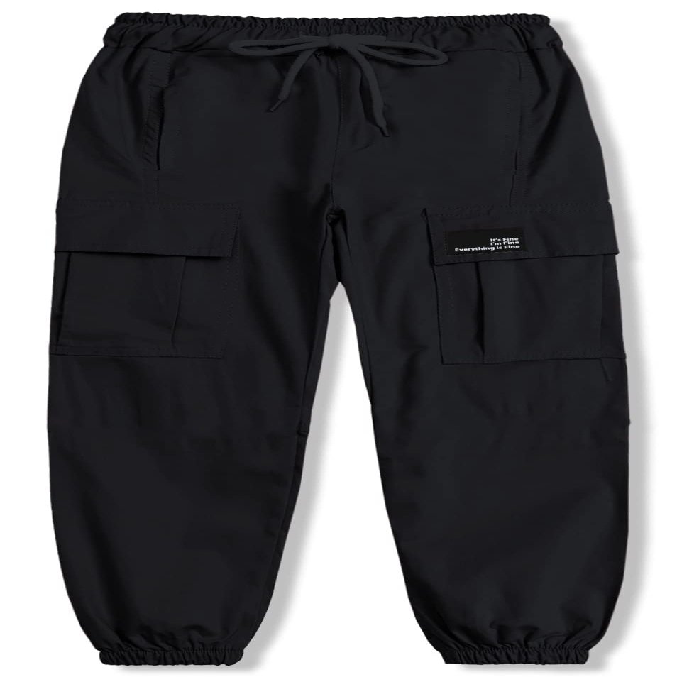 Cromoncent Womens Cargo Pants Elastic Waist Lightweight Outdoor Jogger Pants, 1# Black, M