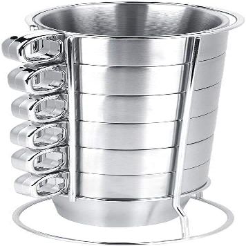 6 Pcs Stainless Steel Coffee Cups with Rack, Camping Coffee Cup Coffee Mug Tea Mug, Stainless Steel Drinking Cup for Outdoor Office Home