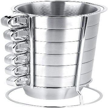 6 Pcs Stainless Steel Coffee Cups with Rack, Camping Coffee Cup Coffee Mug Tea Mug, Stainless Steel Drinking Cup for Outdoor Office Home