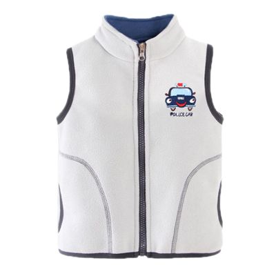 Toddler Babys Newborn Infant Girls Boys Cartoon Car Warm Thick Spring Winter Sleeveless Vest (Grey, 12-18 Months)
