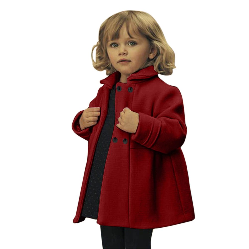 Toddler Girls Winter Windproof Coat Jacket Kids Warm Fleece Outerwear Jacket Kids Girls Winter Coat (Red, 6-7 Years)