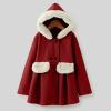 Toddler Girls Winter Windproof Coat Jacket Kids Warm Fleece Hooded Outerwear Jacket Buckle Baby Coat (Red, 3-4 Years) view 2