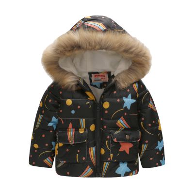 Kids Coat Winter Baby Jacket Girls Hooded Prints Toddler Outwear Zipper Windproof Girls Winter (Hot Pink, 5-6 Years)