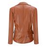 JEsilunmaMY Slimming Moto Jacket Women Fashion Long Sleeve Zip Moto Biker Coat Fall Winter Casual Motorcycle Bomber Jackets (Red,Large) view 2
