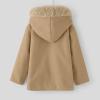 Toddler Girls Winter Windproof Coat Jacket Kids Warm Fleece Hooded Outerwear Girls Winter Dresses (Khaki, 1-2 Years) view 3