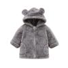 Kids Coat Winter Jacket Girls Boys Hooded Soild Cartoon Ears Toddler Outwear Windproof Warm Girls (Grey, 3-6 Months) view 1