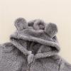 Kids Coat Winter Jacket Girls Boys Hooded Soild Cartoon Ears Toddler Outwear Windproof Warm Girls (Grey, 3-6 Months) view 2