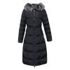 JEsilunmaMY Slim Fit Long Puffer Jacket for Women Warm Winter Long Sleeve Cotton Coats Lightweight Zip Up Thicken Down Jacket (Black,3X-Large) view 1