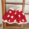 Baby Toddler Boys Girls Wool Blend Winter Hooded Outerwear Capes Poncho Coat Girls Coat (Red, 0-6 Months) view 4