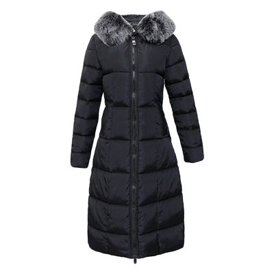 JEsilunmaMY Slim Fit Long Puffer Jacket for Women Warm Winter Long Sleeve Cotton Coats Lightweight Zip Up Thicken Down Jacket (Black,Large)