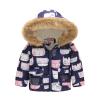 Kids Coat Winter Baby Jacket Girls Hooded Prints Toddler Outwear Zipper Windproof Girls Winter (Sky Blue, 18-24 Months) view 1