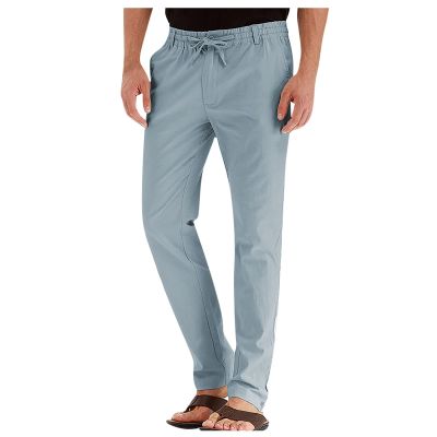 Ymosrh Black Work Pants, Mens Casual Work Pants Workout with Pockets Cotton Joggers Pack Men's Casual Pants Loose Large Elastic Waist Versatile Solid Color Sweatpants Sweats Man (XL, Light Blue)