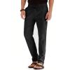 Ymosrh Mens Jersey Knit Pants Elastic Waist with Pockets, Casual Pants Stretch Black Pants for Men XXL Basketball Pants Men's Casual Loose Large Cotton Versatile Solid Color Sweatpants (M, Black) view 3