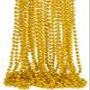16 PCS 7mm Mardi Gras Bead Gold Faux Pearl Beads Necklaces Bulk Party Favor Plastic Play Pearl for 32" Carnival Necklaces Christmas Party St. Patrick's Day Costume Necklace view 1