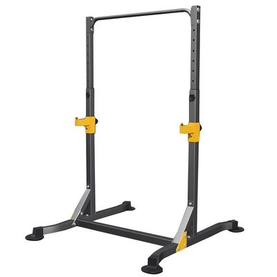 Indoor Single Bar Pull-up Machine Home Squat Rack Bench Press Barbell Rack Multifunctional Fitness Equipment Strong Load-Bearing Squat Rack (Color : Black, Size : 112 * 122*(140~220) cm)