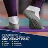 Pembrook Non Slip Crew Grip Socks Men & Women - 4 Pairs | Pilates Socks Men with Cushion for Elderly, Hospital, Yoga, Barre, Home Workout | Black, Red, White, Blue view 4