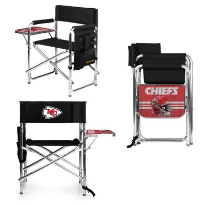 PICNIC TIME NFL Kansas City Chiefs Sports Chair with Side Table, Beach Chair, Camp Chair for Adults
