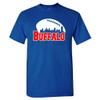 Buffalo Football Skyline Men's Fan T-Shirt (Royal Shirt, 4XL) view 1