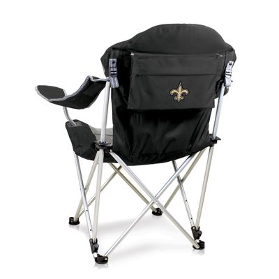 Picnic TIME NFL Reclining Camp, Beach Adults, Sports Chair with Carry Bag, 36 x 33 x 42, Black with Gray Accents (803-00-175-204-2)