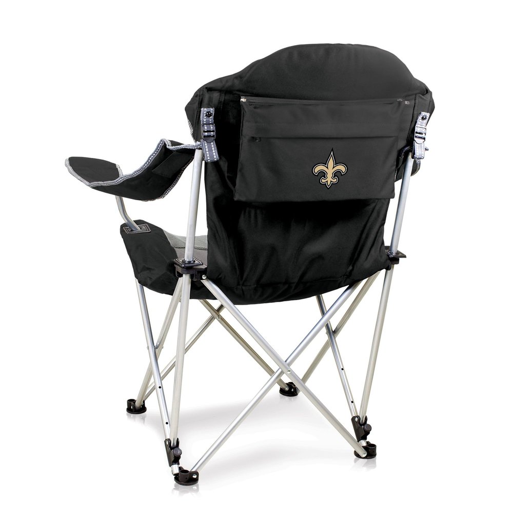 Picnic TIME NFL Reclining Camp, Beach Adults, Sports Chair with Carry Bag, 36 x 33 x 42, Black with Gray Accents (803-00-175-204-2)