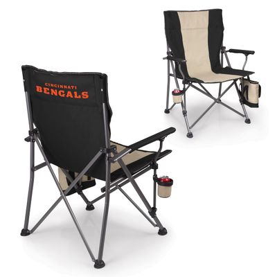 Picnic TIME NFL Cincinnati Bengals Big Bear XXL Camp Chair with Cooler, Heavy Duty Beach Chair, 500 lb Capacity Camping Chair with Carry Bag, (Black)