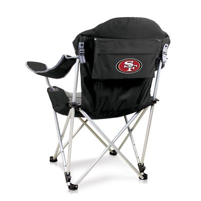Picnic TIME NFL Reclining Camp, Beach Adults, Sports Chair with Carry Bag, 36 x 33 x 42, Black with Gray Accents (803-00-175-274-2)