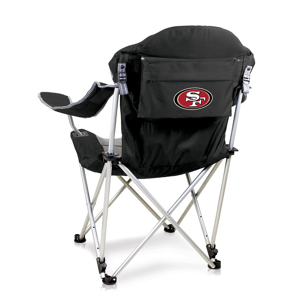 Picnic TIME NFL Reclining Camp, Beach Adults, Sports Chair with Carry Bag, 36 x 33 x 42, Black with Gray Accents (803-00-175-274-2)