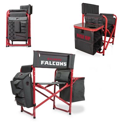 Picnic TIME NFL Buffalo Bills Fusion Camping Chair with Side Table and Soft Cooler, Beach Chair for Adults, Lawn Chair, (Dark Gray with Red Accents)