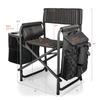 Picnic TIME NFL New England Patriots Fusion Camping Chair with Side Table and Soft Cooler, Beach Chair for Adults, Lawn Chair, (Dark Gray with Black Accents) view 3