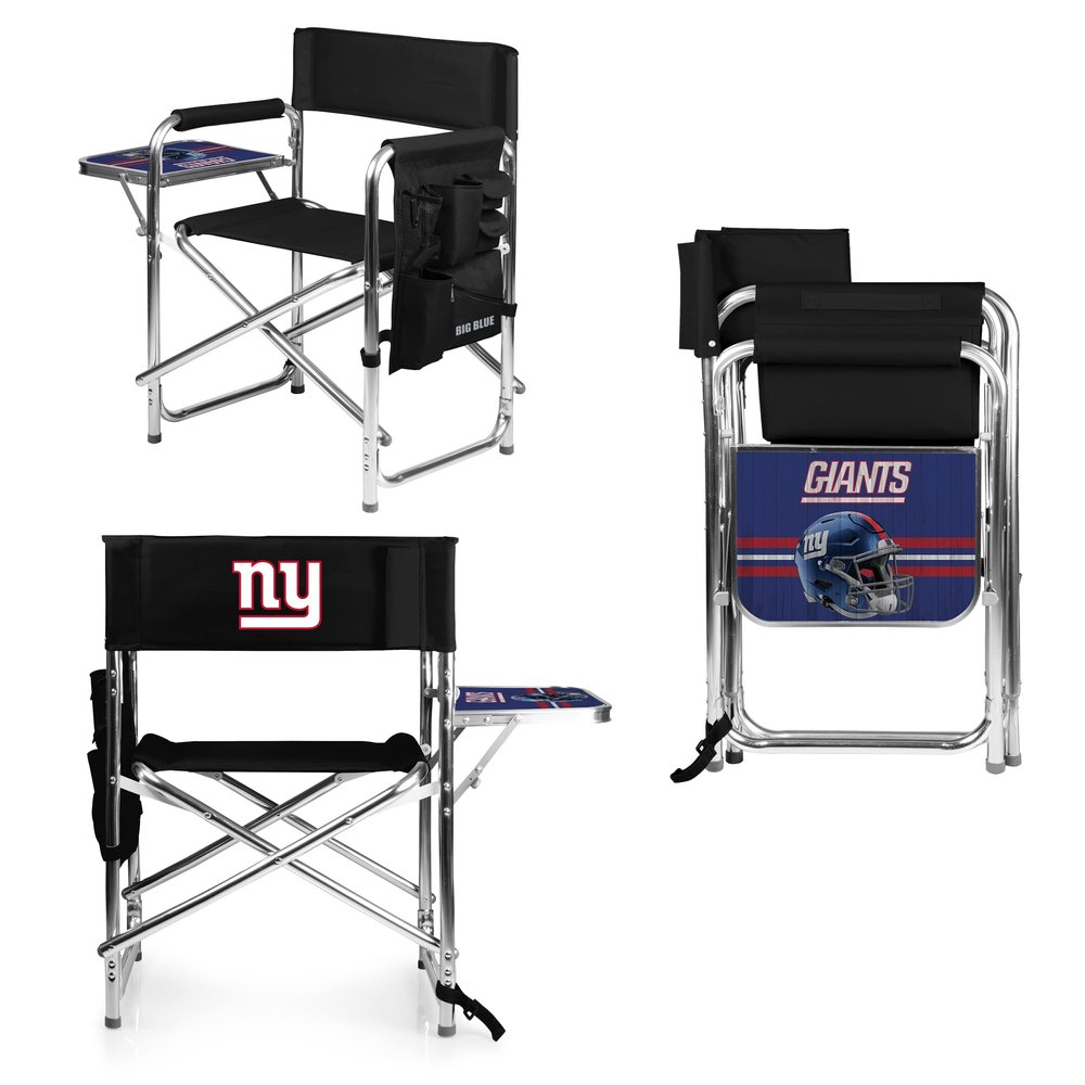 PICNIC TIME NFL New York Giants Sports Chair with Side Table, Beach Chair, Camp Chair for Adults