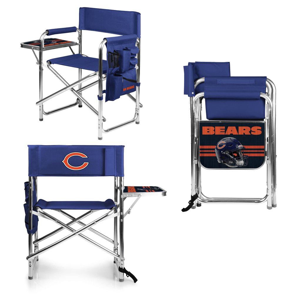 PICNIC TIME NFL Chicago Bears Sports Chair with Side Table, Beach Chair, Camp Chair for Adults