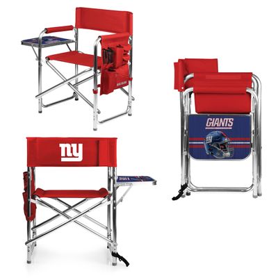 PICNIC TIME NFL New York Giants Sports Chair with Side Table, Beach Chair, Camp Chair for Adults