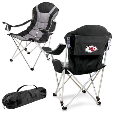 Picnic TIME NFL Reclining Camp, Beach Adults, Sports Chair with Carry Bag, 36 x 33 x 42, Black with Gray Accents (803-00-175-164-2)
