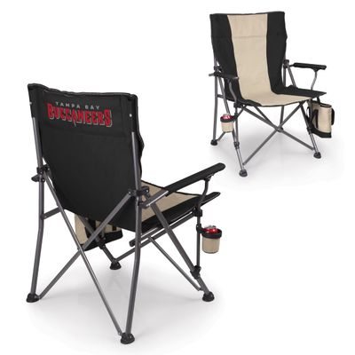Picnic TIME NFL Tampa Bay Buccaneers Big Bear XXL Camp Chair with Cooler, Heavy Duty Beach Chair, 500 lb Capacity Camping Chair with Carry Bag, (Black)