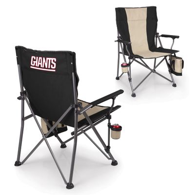 Picnic TIME NFL New York Giants Big Bear XXL Camp Chair with Cooler, Heavy Duty Beach Chair, 500 lb Capacity Camping Chair with Carry Bag, (Black)
