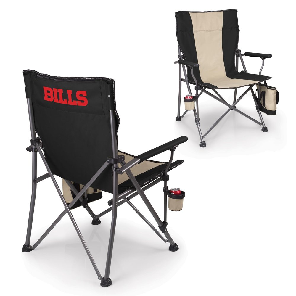 Picnic TIME NFL Buffalo Bills Big Bear XXL Camp Chair with Cooler, Heavy Duty Beach Chair, 500 lb Capacity Camping Chair with Carry Bag, (Black)