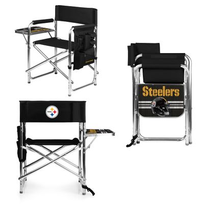 PICNIC TIME NFL Pittsburgh Steelers Sports Chair with Side Table, Beach Chair, Camp Chair for Adults