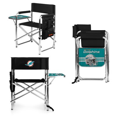 PICNIC TIME NFL Miami Dolphins Sports Chair with Side Table, Beach Chair, Camp Chair for Adults